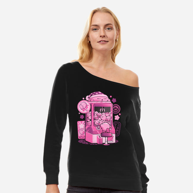 Pink Claw Machine-Womens-Off Shoulder-Sweatshirt-eduely