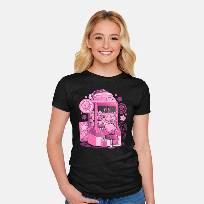 Pink Claw Machine-Womens-Fitted-Tee-eduely