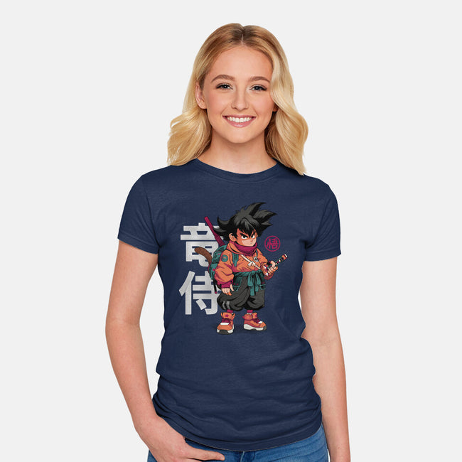 Samurai Dragon-Womens-Fitted-Tee-Bruno Mota