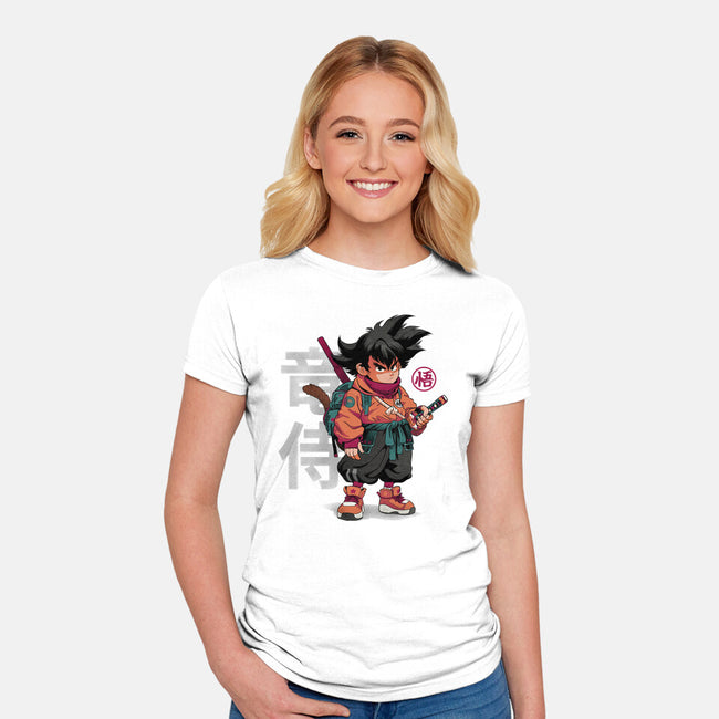 Samurai Dragon-Womens-Fitted-Tee-Bruno Mota