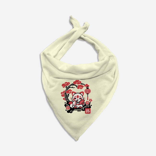 Kokeshi Kitsune-Cat-Bandana-Pet Collar-NemiMakeit