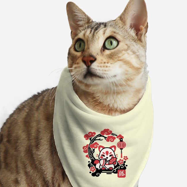 Kokeshi Kitsune-Cat-Bandana-Pet Collar-NemiMakeit