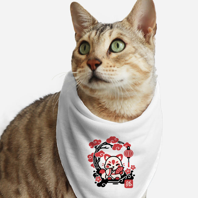 Kokeshi Kitsune-Cat-Bandana-Pet Collar-NemiMakeit