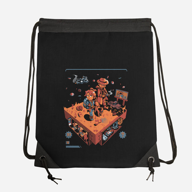 Isometric Fallout Wasteland-None-Drawstring-Bag-Heyra Vieira