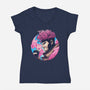 Master Of Cards-Womens-V-Neck-Tee-glitchygorilla