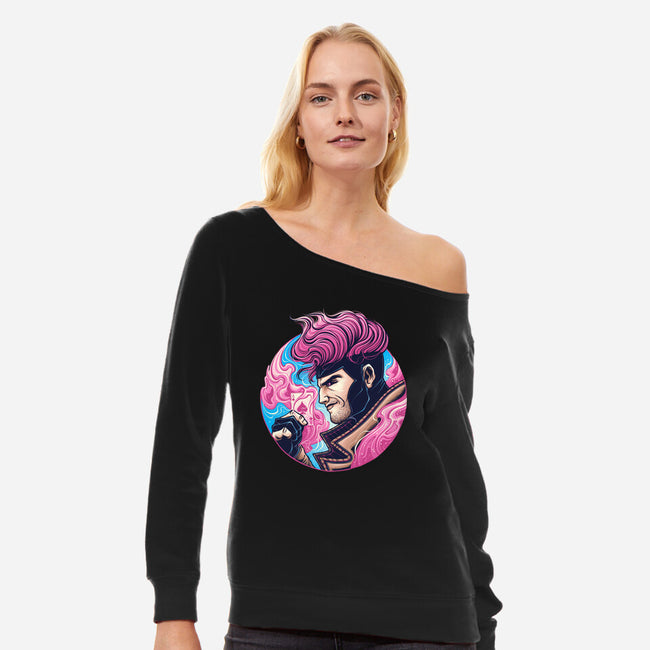 Master Of Cards-Womens-Off Shoulder-Sweatshirt-glitchygorilla