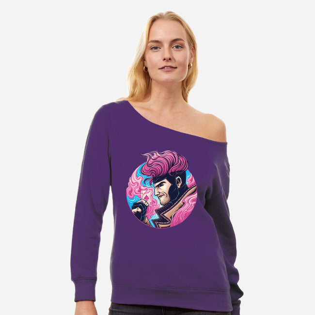 Master Of Cards-Womens-Off Shoulder-Sweatshirt-glitchygorilla