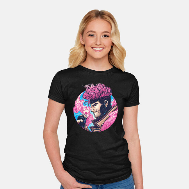 Master Of Cards-Womens-Fitted-Tee-glitchygorilla