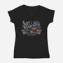 Watto's Junkyard-Womens-V-Neck-Tee-Wheels