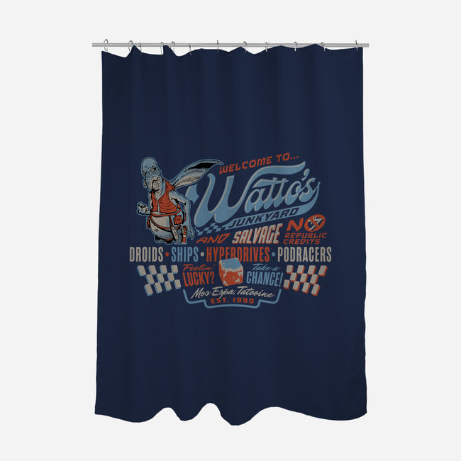 Watto's Junkyard-None-Polyester-Shower Curtain-Wheels
