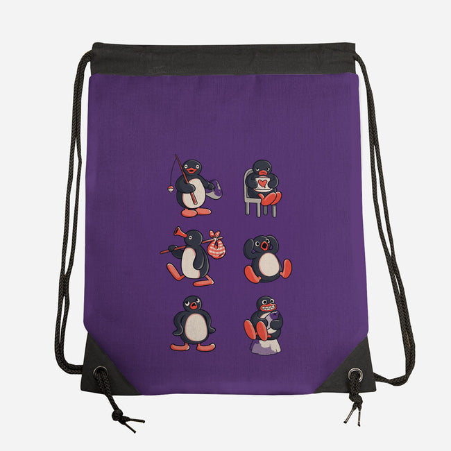 Penguin Moods-None-Drawstring-Bag-Arigatees