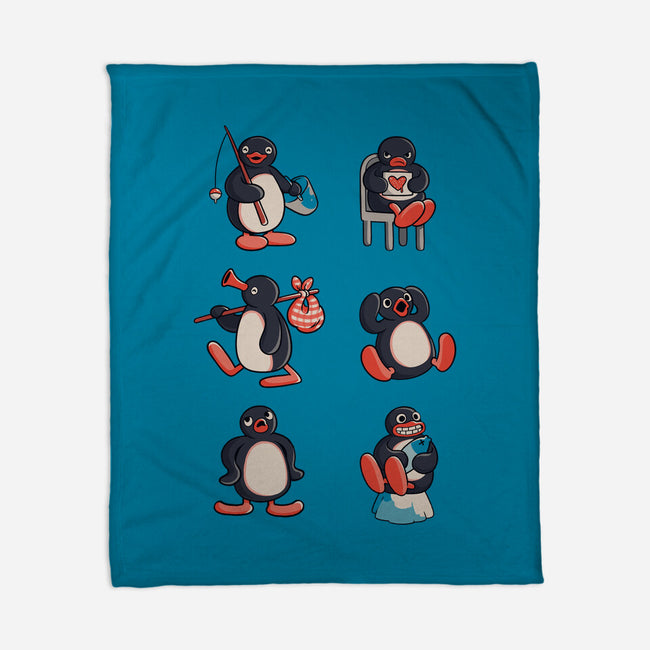 Penguin Moods-None-Fleece-Blanket-Arigatees