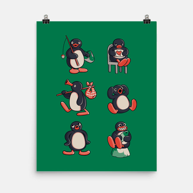 Penguin Moods-None-Matte-Poster-Arigatees