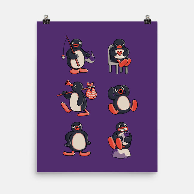 Penguin Moods-None-Matte-Poster-Arigatees