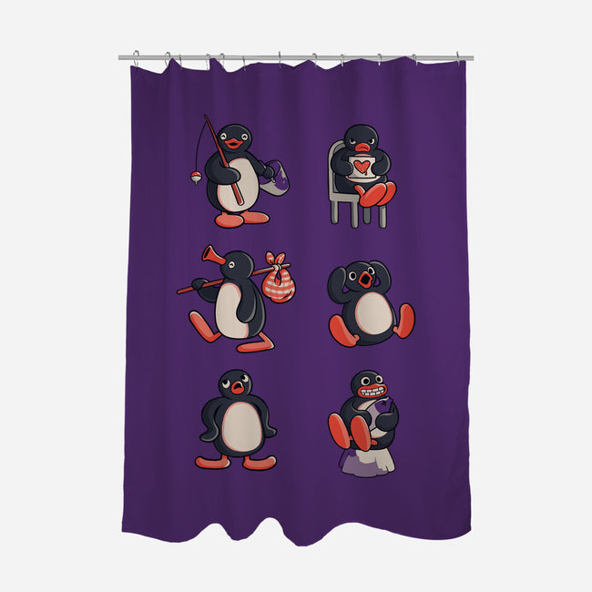 Penguin Moods-None-Polyester-Shower Curtain-Arigatees