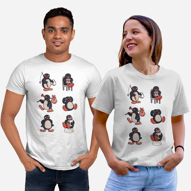 Penguin Moods-Unisex-Basic-Tee-Arigatees