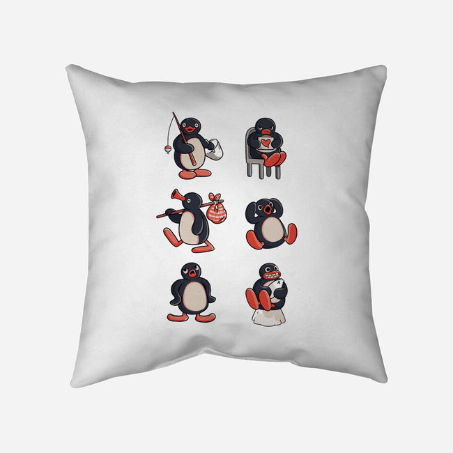 Penguin Moods-None-Removable Cover-Throw Pillow-Arigatees