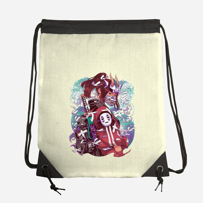 White Dragon Samurai-None-Drawstring-Bag-Bruno Mota