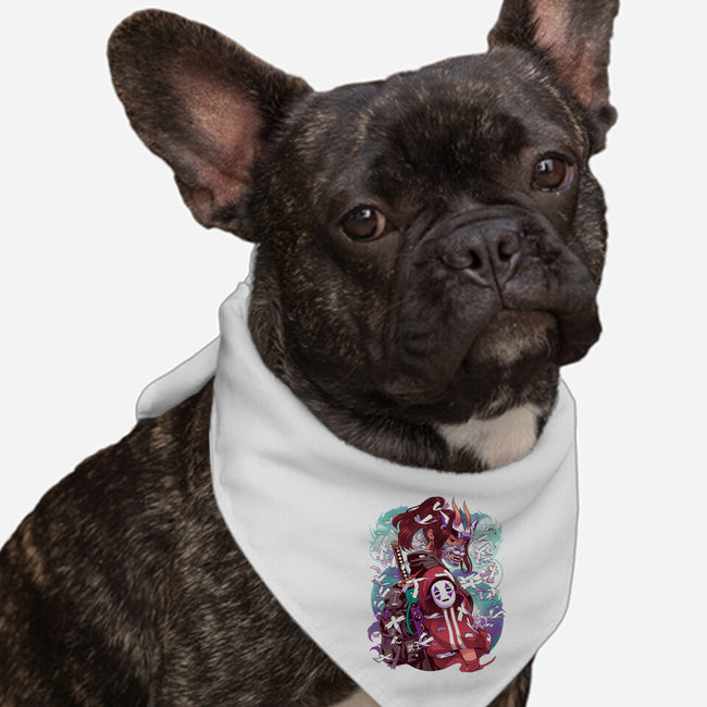 White Dragon Samurai-Dog-Bandana-Pet Collar-Bruno Mota