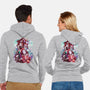 White Dragon Samurai-Unisex-Zip-Up-Sweatshirt-Bruno Mota