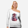 White Dragon Samurai-Womens-Off Shoulder-Sweatshirt-Bruno Mota