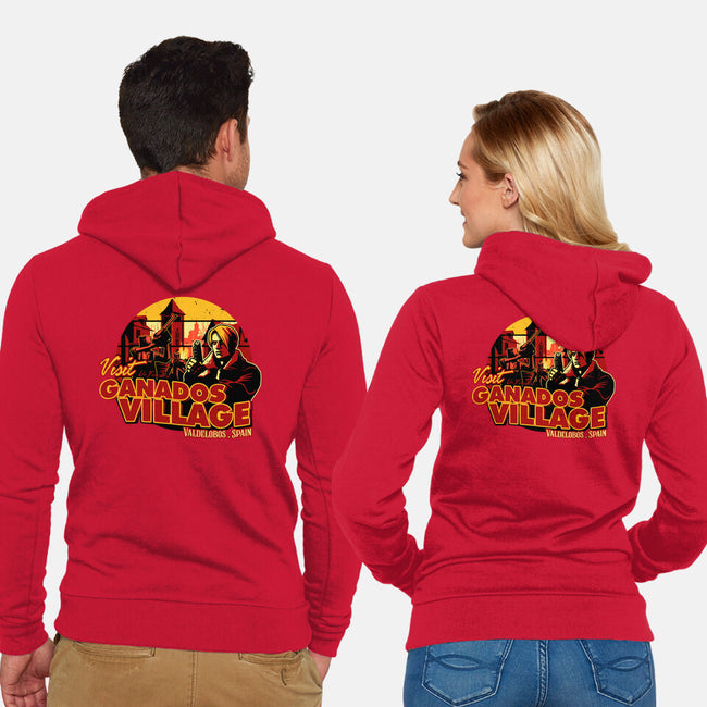 Ganados Village-Unisex-Zip-Up-Sweatshirt-daobiwan