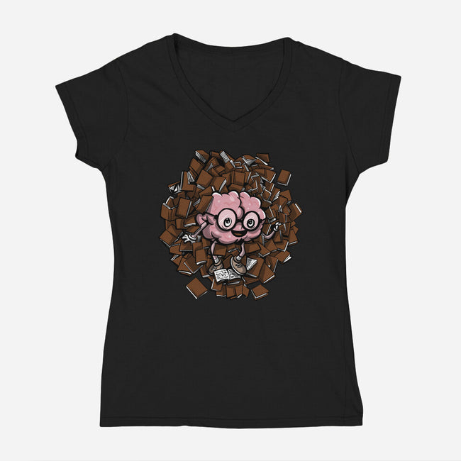 Librarian Beauty-Womens-V-Neck-Tee-zascanauta