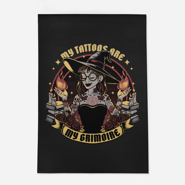 Witch Tattoo Grimoire-None-Outdoor-Rug-Studio Mootant