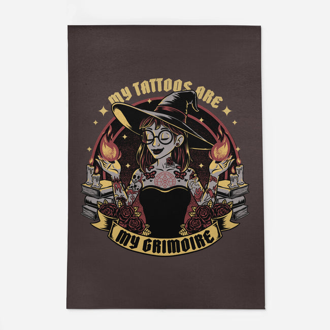 Witch Tattoo Grimoire-None-Outdoor-Rug-Studio Mootant