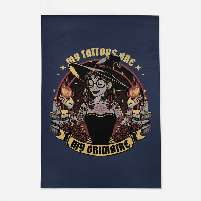 Witch Tattoo Grimoire-None-Outdoor-Rug-Studio Mootant