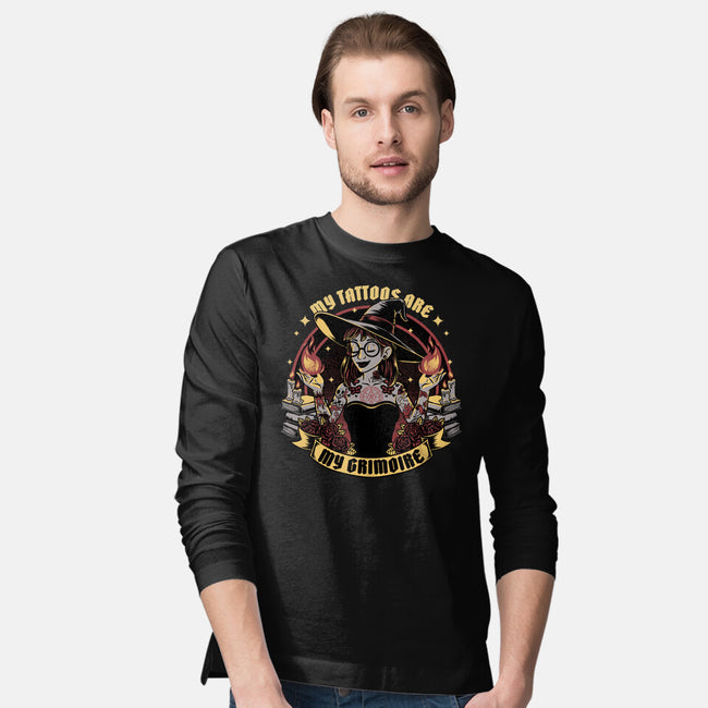 Witch Tattoo Grimoire-Mens-Long Sleeved-Tee-Studio Mootant