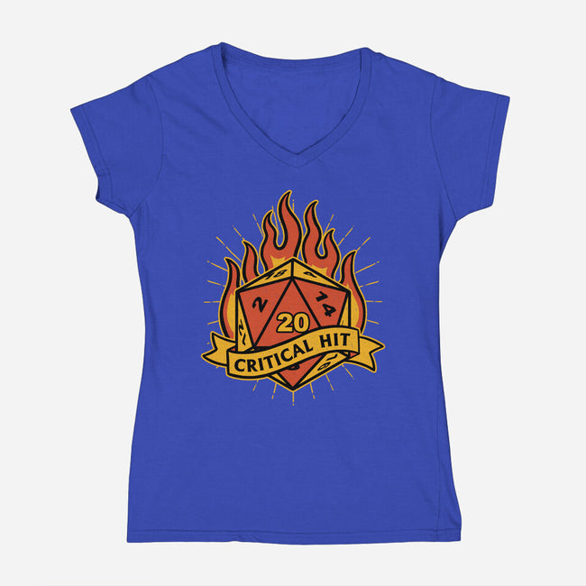 RPG Fire Dice Tattoo-Womens-V-Neck-Tee-Studio Mootant