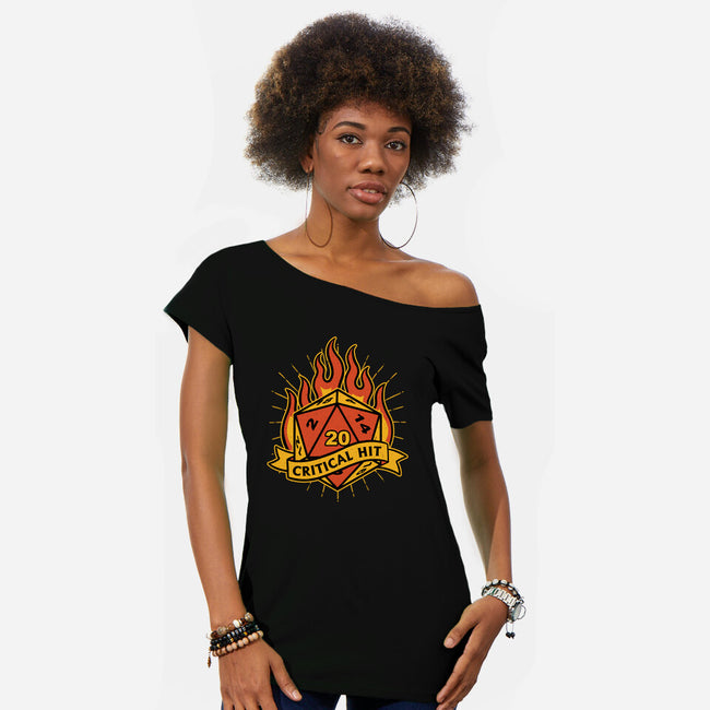 RPG Fire Dice Tattoo-Womens-Off Shoulder-Tee-Studio Mootant