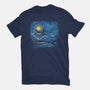 Starry Sky Sea Manta Ray-Womens-Fitted-Tee-tobefonseca