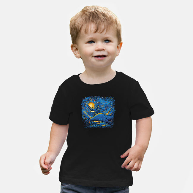 Starry Sky Sea Manta Ray-Baby-Basic-Tee-tobefonseca