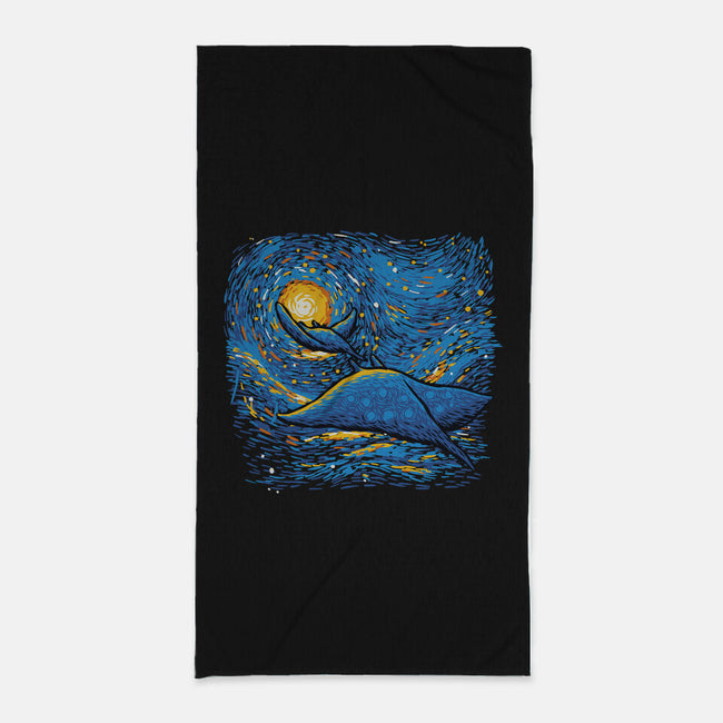 Starry Sky Sea Manta Ray-None-Beach-Towel-tobefonseca