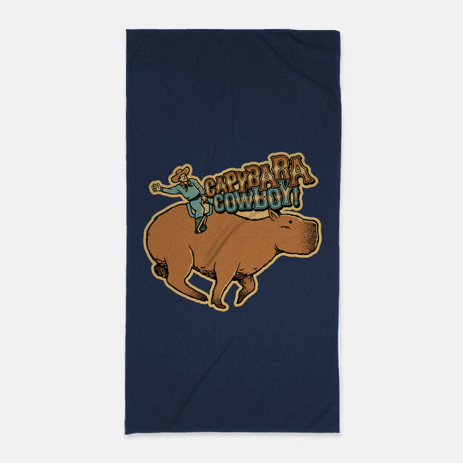 Capybara Cowboy-None-Beach-Towel-tobefonseca