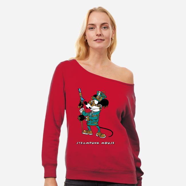 Steampunk Mouse-Womens-Off Shoulder-Sweatshirt-imisko