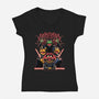 Evil Dark Puppets-Womens-V-Neck-Tee-Studio Mootant