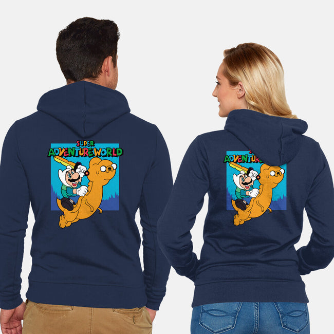 Super Adventure World-Unisex-Zip-Up-Sweatshirt-Planet of Tees