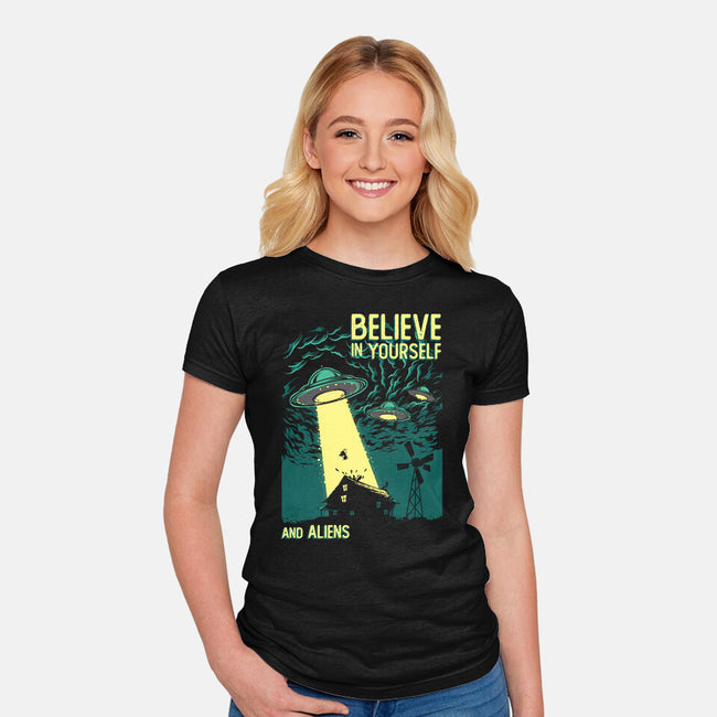 Yourself And Aliens-Womens-Fitted-Tee-Gleydson Barboza