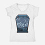 Horror Crane-Womens-V-Neck-Tee-Astrobot Invention