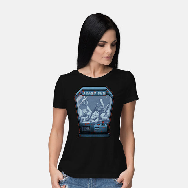 Horror Crane-Womens-Basic-Tee-Astrobot Invention