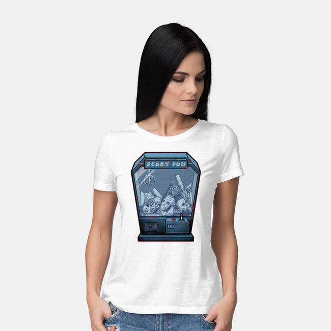 Horror Crane-Womens-Basic-Tee-Astrobot Invention