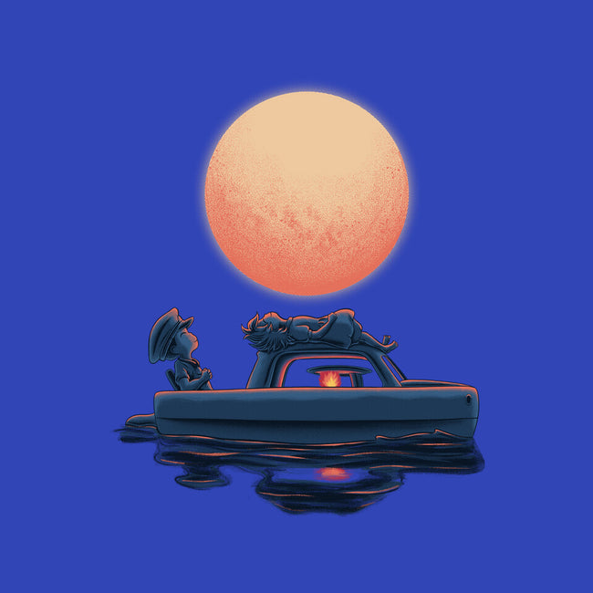 Boat Under The Moon-None-Glossy-Sticker-rmatix