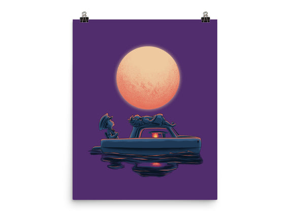 Boat Under The Moon