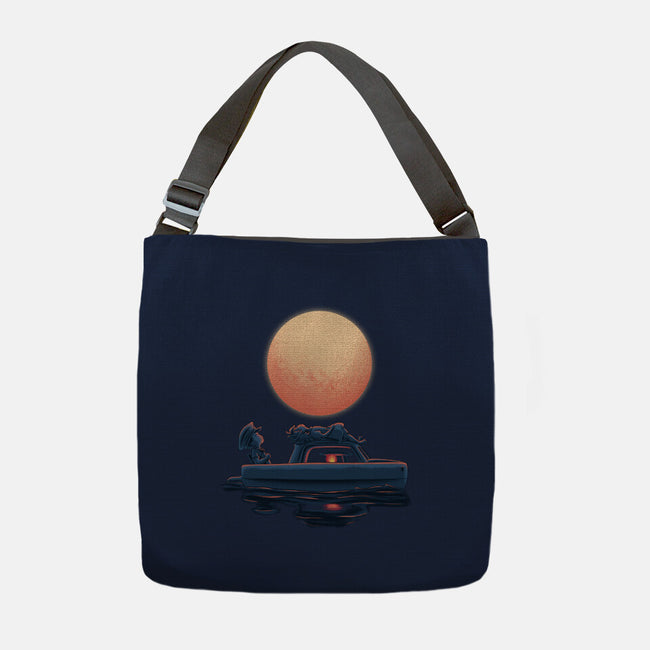 Boat Under The Moon-None-Adjustable Tote-Bag-rmatix