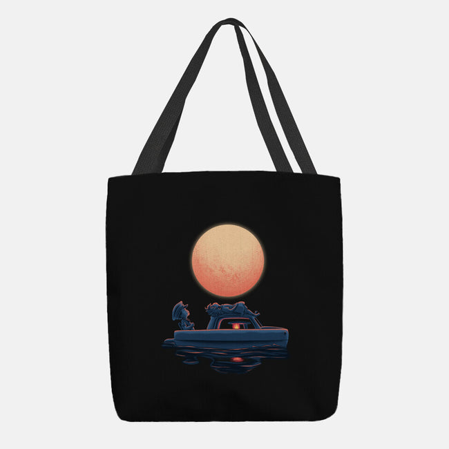 Boat Under The Moon-None-Basic Tote-Bag-rmatix