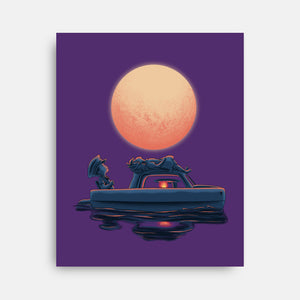 Boat Under The Moon-None-Stretched-Canvas-rmatix