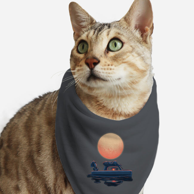 Boat Under The Moon-Cat-Bandana-Pet Collar-rmatix